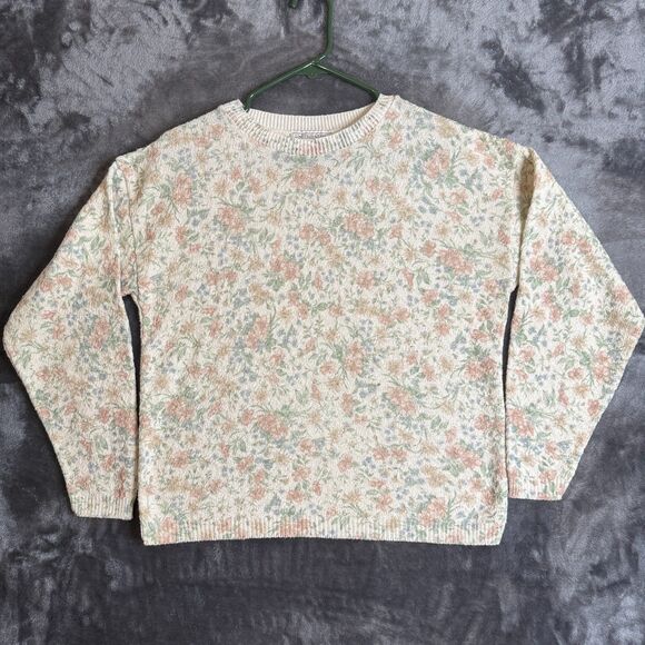 Vintage United States Sweater Size Large Pullover All Over Print AOP Floral - Picture 1 of 7